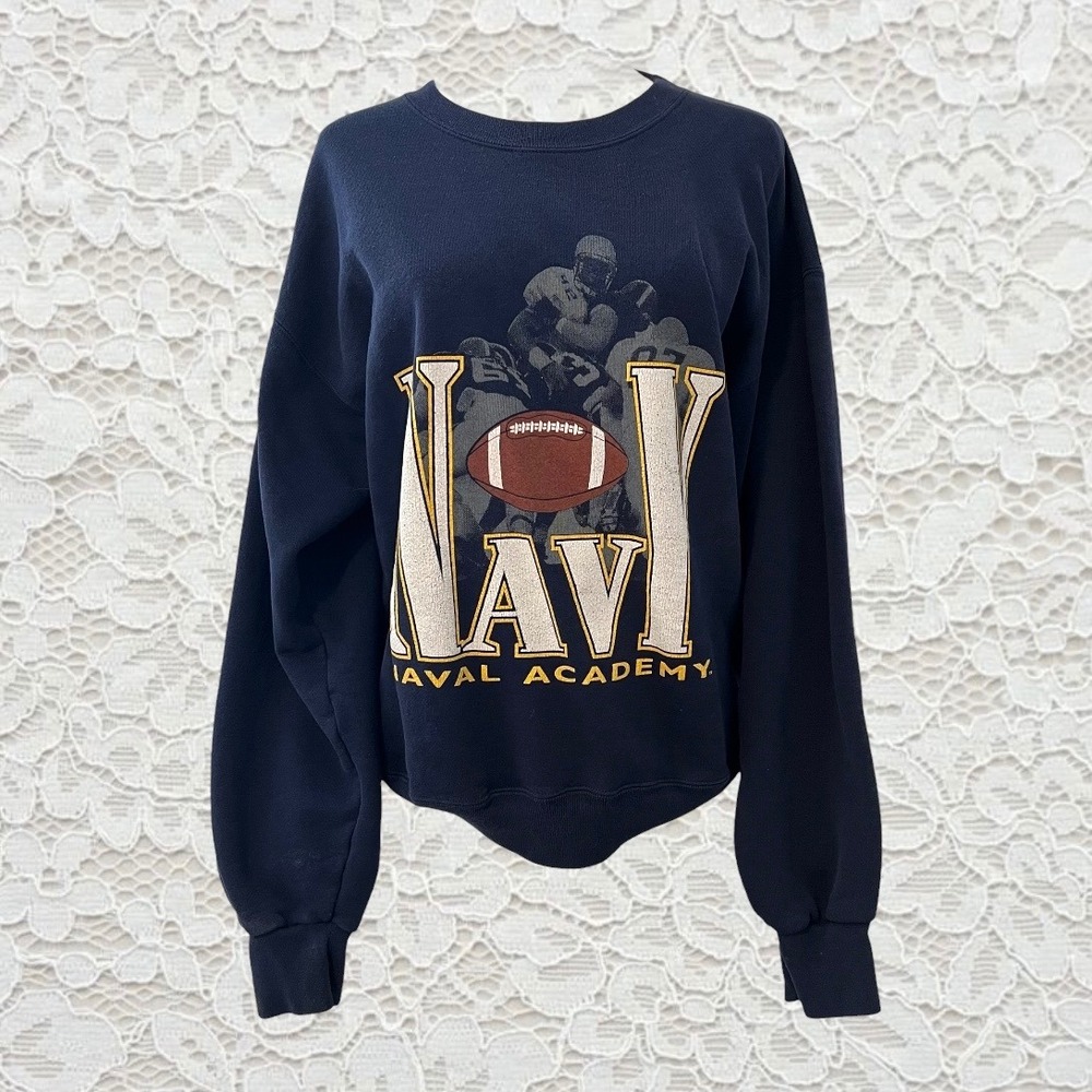 vintage jansport navy naval academy crewneck sweatshirt